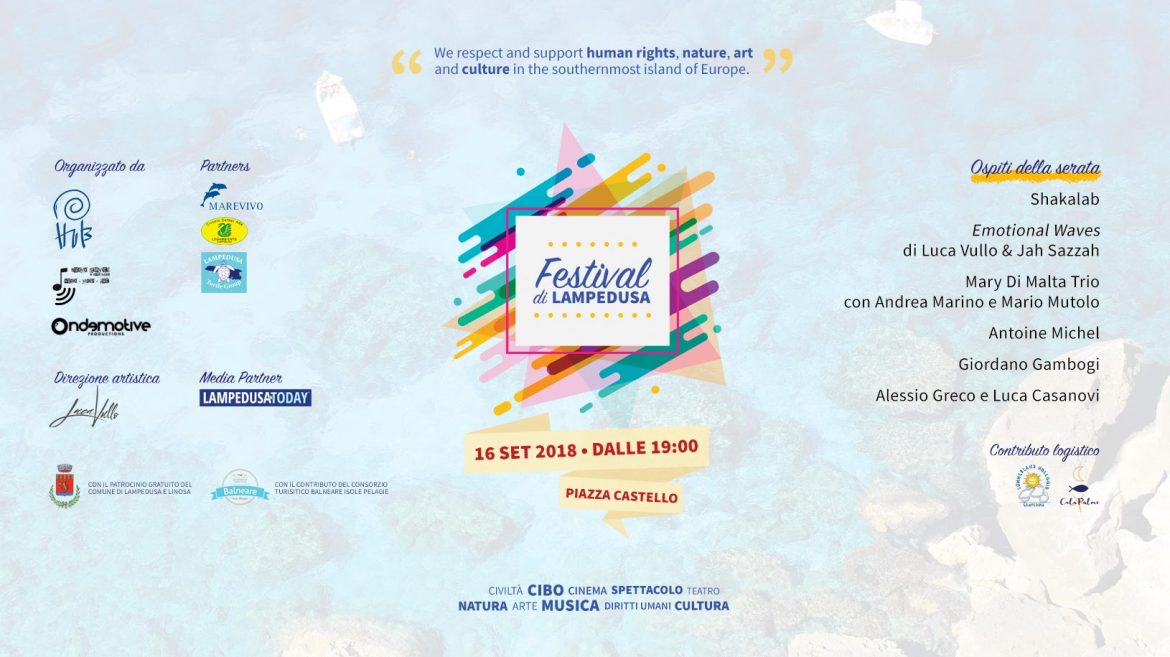 Festival di Lampedusa - 16 settembre 2018 dalle 19:00 @ Piazza Castello